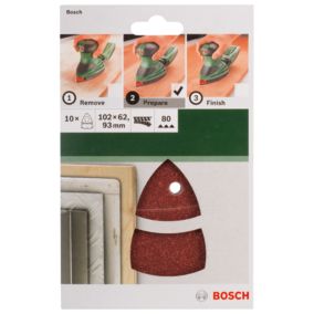 10 disques abrasifs Bosch Velcro 102X62/93 mm grain 80