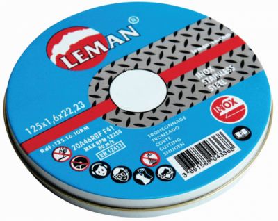 10 disques  de tronçonnage inox 125 x 22 x 1,6 mm - boite métal