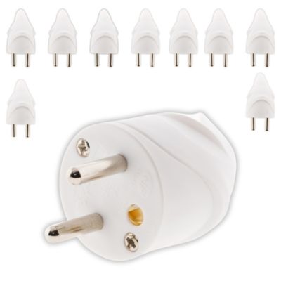 Fiche Electrique 16A Mâle Coudée - Blanche - 61025 - Eurohm - Mon