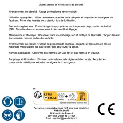 10 Forets Hélicoïdaux HSS Court DIN 338 RN - Aciers 118  D. 1.98 x Lt. 49 x Lu. 24 x Q. 1.98 mm x Z2 - Diamwood