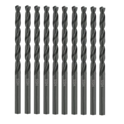 10 Forets Hélicoïdaux HSS Long DIN 340 RN - Métaux 118  D. 5.1 x Lt. 132 x Lu. 87 x Q. 5.1 mm x Z10xd - Diamwood