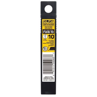 10 lames cutter Olfa FWB-10 12,5 mm segmentées spécial papier peint - pack 10