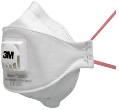 10 masques jetables anti-poussière avec soupape FFP3 Aura-K9332