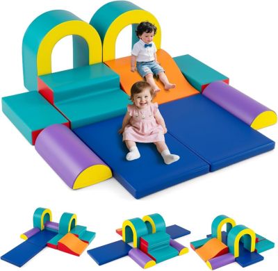 Gerardo's Blocs De Construction Souples 10 Pièces – Parcours Motricité, Empilables, Dès 6 Mois, Multicolores