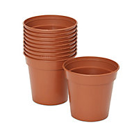 10 pots ronds plastique Verve Lei terracotta ø7,6 x h.10 cm
