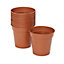 10 pots ronds plastique Verve Lei terracotta ø7,6 x h.10 cm
