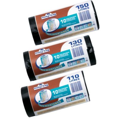 Lot De 10 Sacs Poubelle Transparents 240 L - Pour Poubelle à Roulettes - Polyéthylène Résistant - Fabriqué Au Royaume-Uni - 5