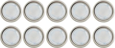 10 spots encastrable Coldstrip LED intégrée 4.9W IP65 et IP67 GoodHome argent lumière bleue