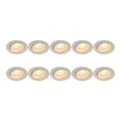 10 spots encastrables Salk GU10 blanc chaud IP20 450lm 4.9W Ø8.5xH.9.4cm blanc GoodHome