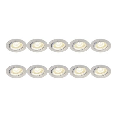 10 spots encastrables Salk GU10 blanc neutre IP20 450lm 4.9W Ø8.5xH.9.4cm blanc GoodHome