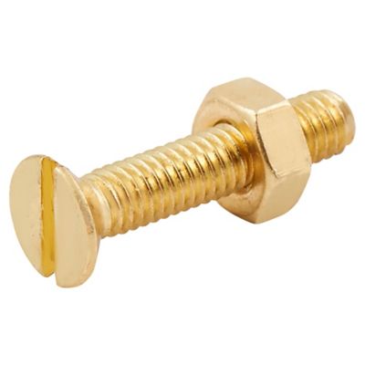 10 vis à métaux tête fraisée laiton 4 x 20 mm