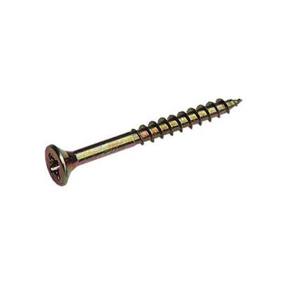 100 vis aggloméré tête fraisée pozidriv acier bichromaté Diall Ø4 x 70 mm