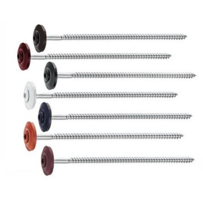 100 Vis à Bois Tête Fraisée Bombée Six Lobes + Rondelle Epdm D. 15 4.5 x 120 mm - Type DIN 7995 - Inox A2 - D-Work