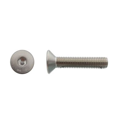 100 Vis Métaux Tête Fraisée 6 Pans Creux FHC 8 x 25 mm - DIN 7991 - Inox A4 - D-Work