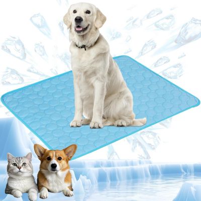 100 x 75 cm, taille X, bleu, tapis de refroidissement pour chien, tapis de refroidissement pour animaux de compagnie
