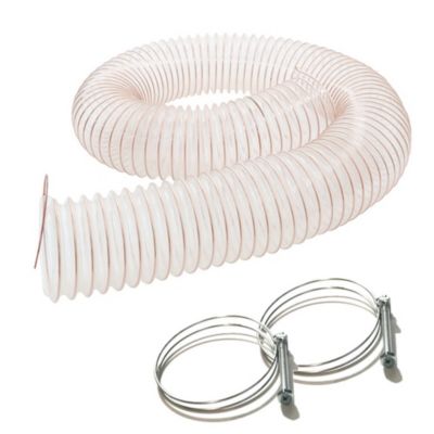 10M Tuyau Flexible Aspiration Poussières Copeaux Bois PU Acier Cuivré D. 80mm + 2 Colliers Serrage - Diamwood