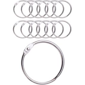 12 anneaux de rideau de douche avec crochets métalliques, anneaux ronds ouvrables de 50 mm
