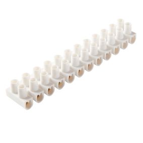 12 barettes de connexion Diall 2 entrées 10 mm² / 16 A blanc