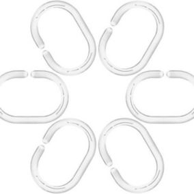 12 Pièces Anneaux de Rideaux de Douche en Forme de C,Bagues de Douche pour Rideau de Douche Adapté à La Salle de Bain