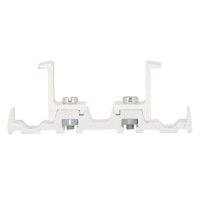 12 supports de plafond pour rail rideau double 24 x 16 mm blanc Mobois