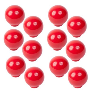 6 Boutons De Poignée Boule Plastique Rouge – M6 Femelle, 25mm, Uxcell, Neufs