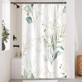 120x180 cm Rideau de douche eucalyptus , rideau de douche feuille verte plante rideau de douche anti
