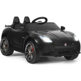 12V Jaguar Voiture Electrique avec Télécommande Enfant Démarrage Frein en Douceur Sons Musique Volume Réglable Noir