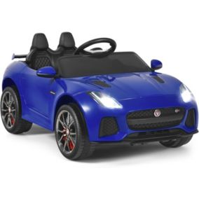 12V Jaguar Voiture Electrique avec Télécommande Enfants Démarrage Frein en Douceur Sons Musique Volume Réglable Bleu