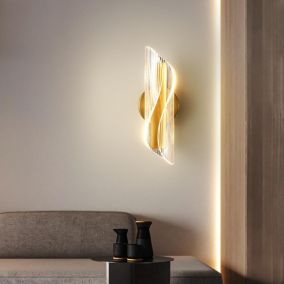 12W Moderne Lampe Murale Tricolore - Applique Murale Intérieure LED Aluminium Doré - pour Chambre Salon Escalier Couloir