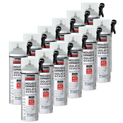 12x aerosols mousse PU expansive 500ml RUBSON WhiteTEQ