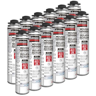 12x Mousse expansive 750ml RUBSON WhiteTeq pistolable isolation thermique et phonique