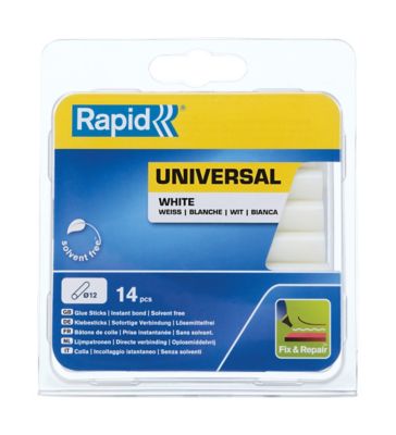 14 Bâtons de colle blanche universelle 12 mm Rapid 125 G