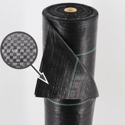 140 m² tissu de sol, film anti-mauvaises herbes, 100 g, 1 m de large, noir Aquagart