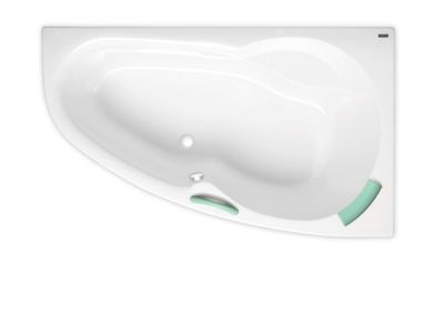 140 x 95 cm Luiza baignoire d'angle gain de place, orientation droite en acrylique, sans pieds, blanc (LU1400P)
