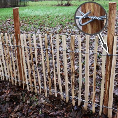 15 poteaux bois pour palissade 1,05m I poteau de clôture en noisetier Aquagart