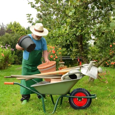 15" Roue de brouette pneumatique à air gonflable 4.80 / 4.00-8 axe inclus 390 mm