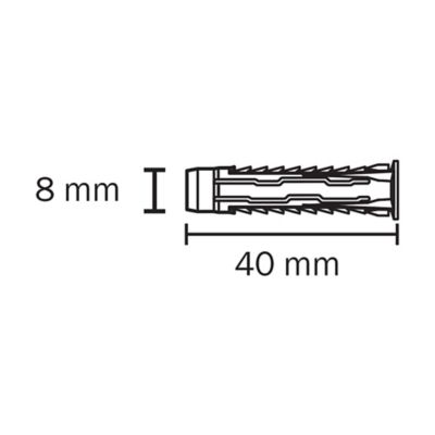 150 chevilles universelles Diall nylon CL Ø8x40mm