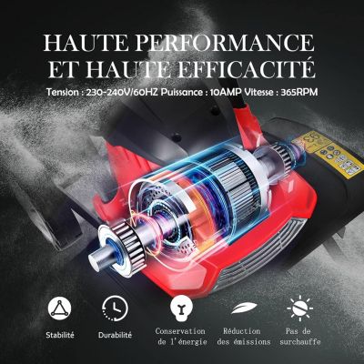 1500W Motobineuse Electrique Motoculteur Puissante avec Interrupteur a Double securite Profondeur de Travail avec Roue