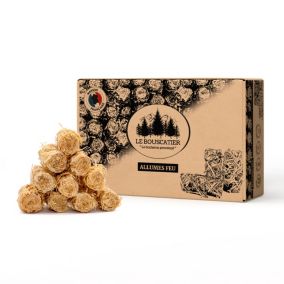 160 à 170 allume-feu en laine de bois et cire végétale 100% naturel pour cheminée poêle four à pizza cuisinière Barbecue brasero.
