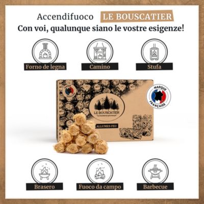 160 à 170 allume-feu en laine de bois et cire végétale 100% naturel pour cheminée poêle four à pizza cuisinière Barbecue brasero.