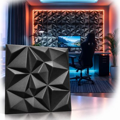 16x - 4m2 panneaux muraux 3D en polystyrène XPS  flexibles 50 x 50 cm  Revêtement mural et de plafond moderne Rubin White