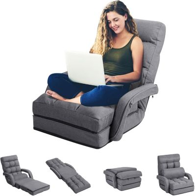 18 Grille Fauteuil de Salon Convertible Fauteuil chauffeuse canape-lit Pliable Fauteuil Relax avec Dossier Reglable