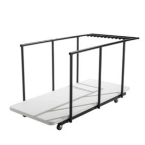 18 tables pliantes monobloc 180 cm et chariot de transport   Oviala