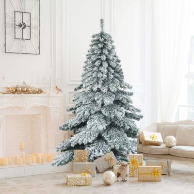 OHMG Sapin De Noël Artificiel Rouge 180 Cm - 600 Branches En PVC Avec Support Métal - Décoration Festive