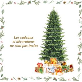 180CM Sapin Vert Artificiel avec 502+960 Branches en PVC et PE Oouverture Parapluie Base en Fer Pliable Arbre de Noel Artificiel