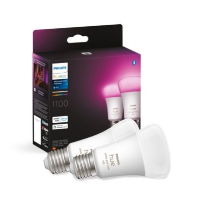 2 ampoules connectées dimmables A60 IP20 E27 1100lm 11W Philips Hue