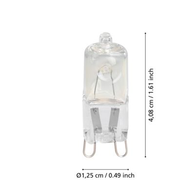 2 ampoules halogène G9 460lm blanc chaud 40W Eglo