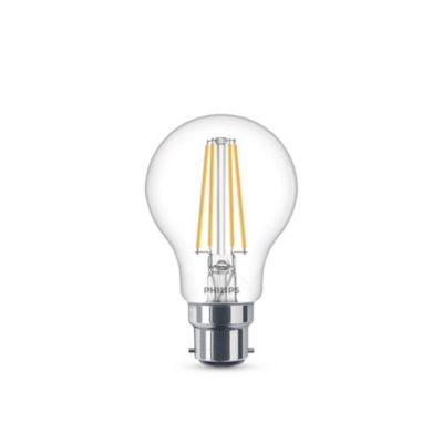 2 ampoules LED à filament A60 B22 806lm = 60W Ø6cm blanc chaud Philips