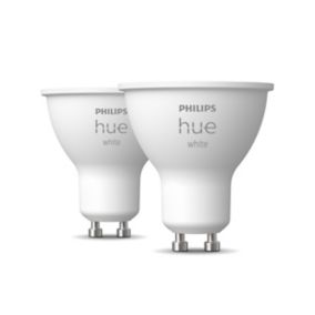 2 ampoules LED connecté Philips Hue GU10 400lm 5,2W 57W Bluetooth et Zigbee