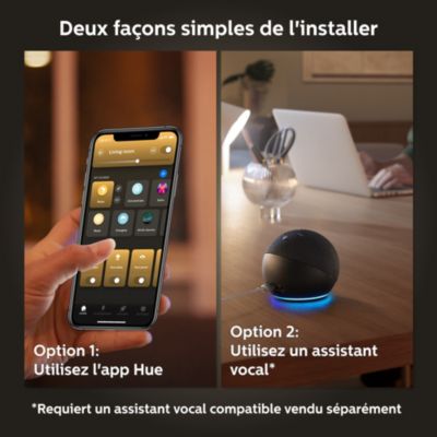 2 ampoules LED connectée Philips Hue flamme IP20 E14 300lm 4.5W blanc chaud